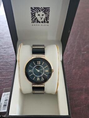 Anne Klein Brown and Gold Crystal Accent Women's Bracelet Watch New